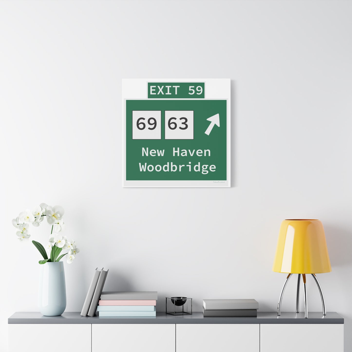Vintage WCP Exit 59 Sign Matte Canvas, Stretched, 1.25"