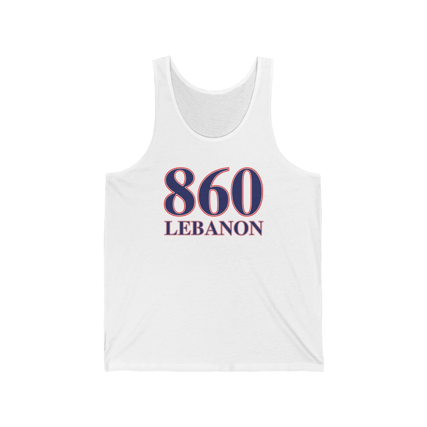 860 Lebanon Red White & Blue Unisex Jersey Tank Top