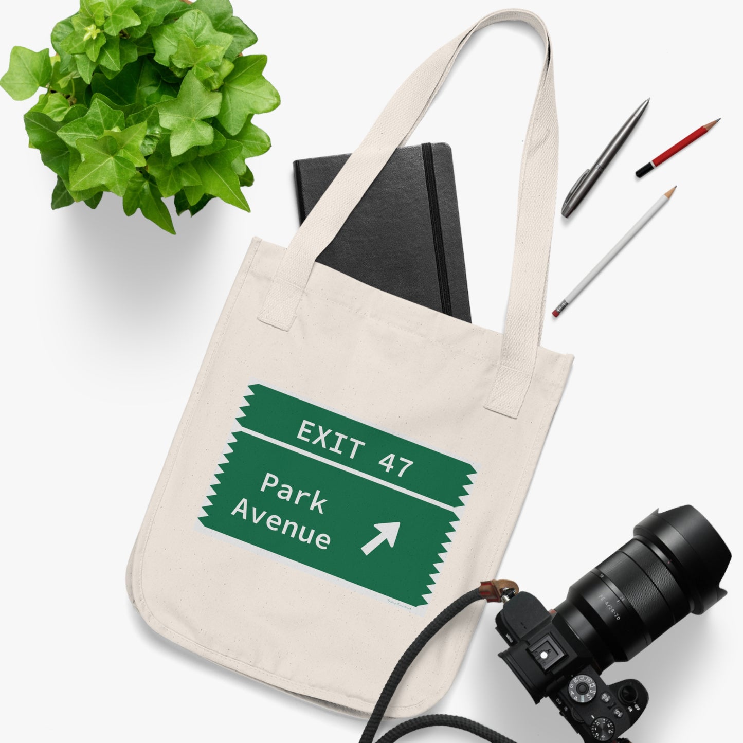 Vintage Merritt Parkway Exit 47 Sign Organic Canvas Tote Bag