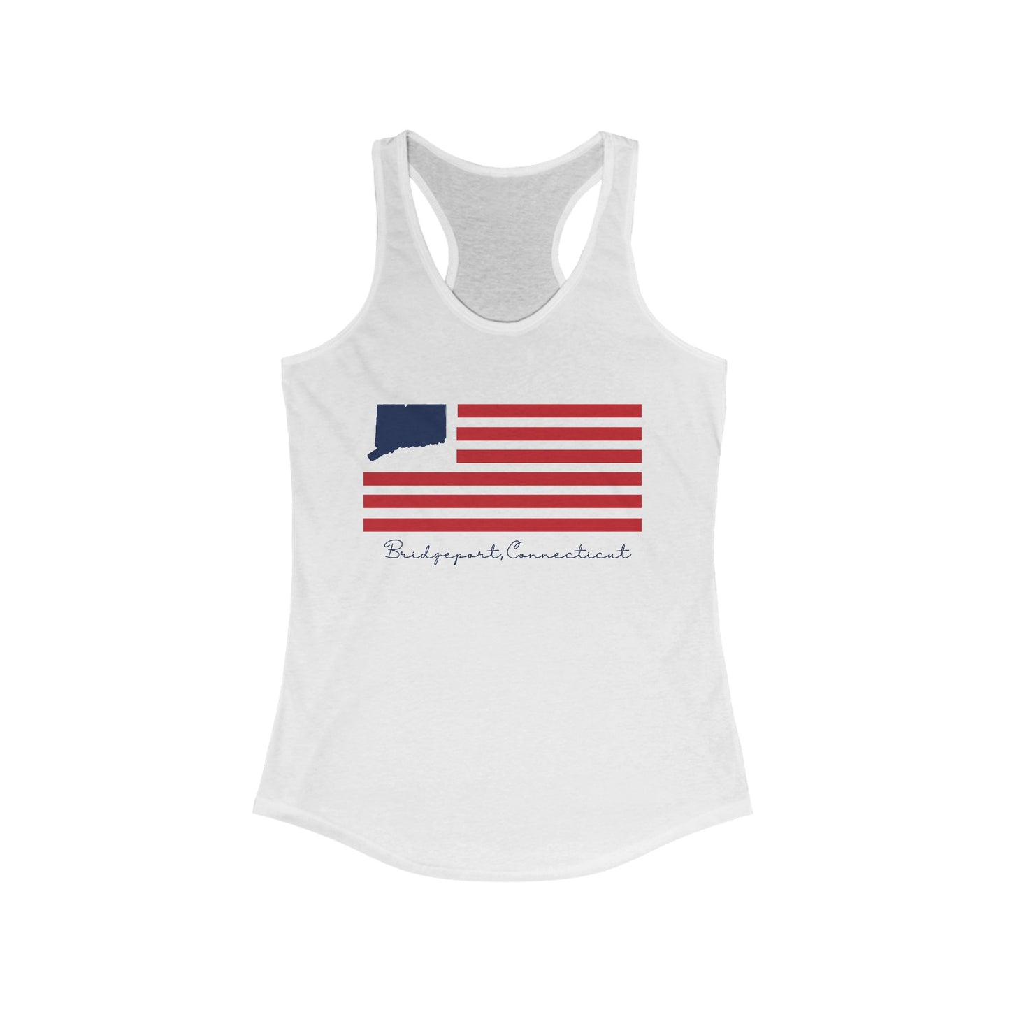 Bridgeport Connecticut Flag Women's Ideal Racerback Tank Top