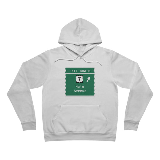 Vintage Merritt Parkway Exit 40 A-B Sign Unisex Sponge Fleece Pullover Hoodie