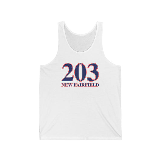 203 New Fairfield Red White & Blue Unisex Jersey Tank Top