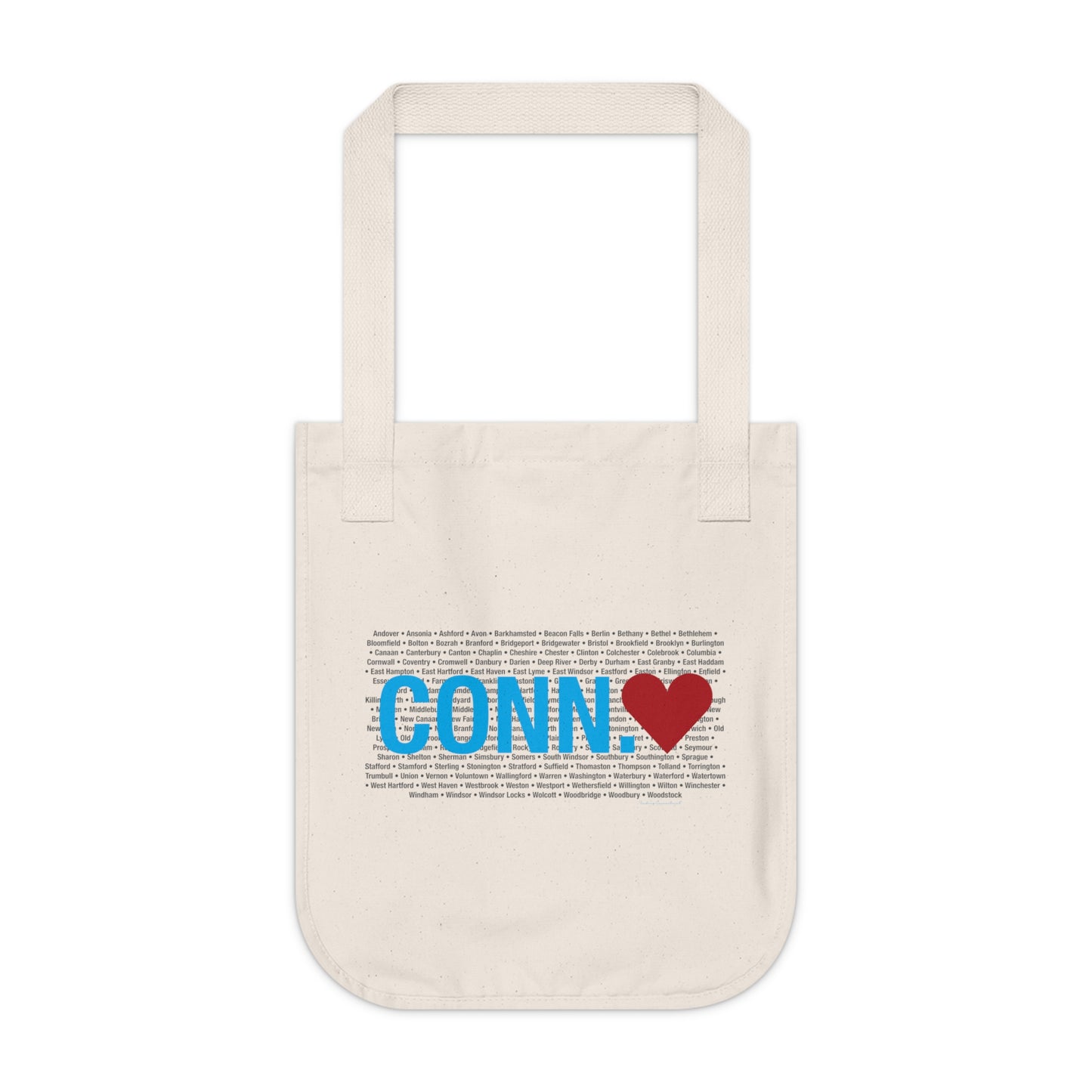 Connecticut Love Organic Canvas Tote Bag