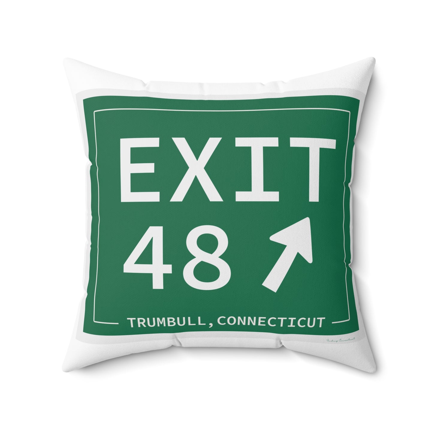 Vintage Exit 48 Merritt Parkway Sign Spun Polyester Square Pillow