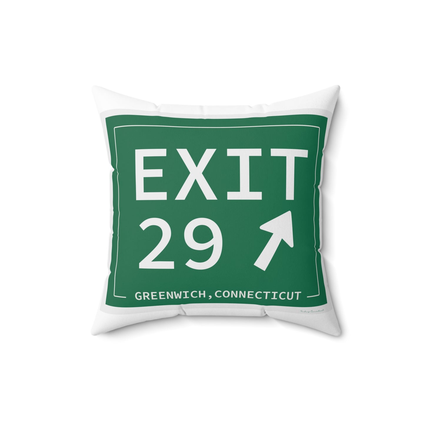 Vintage Exit 29 Merritt Parkway Sign Spun Polyester Square Pillow