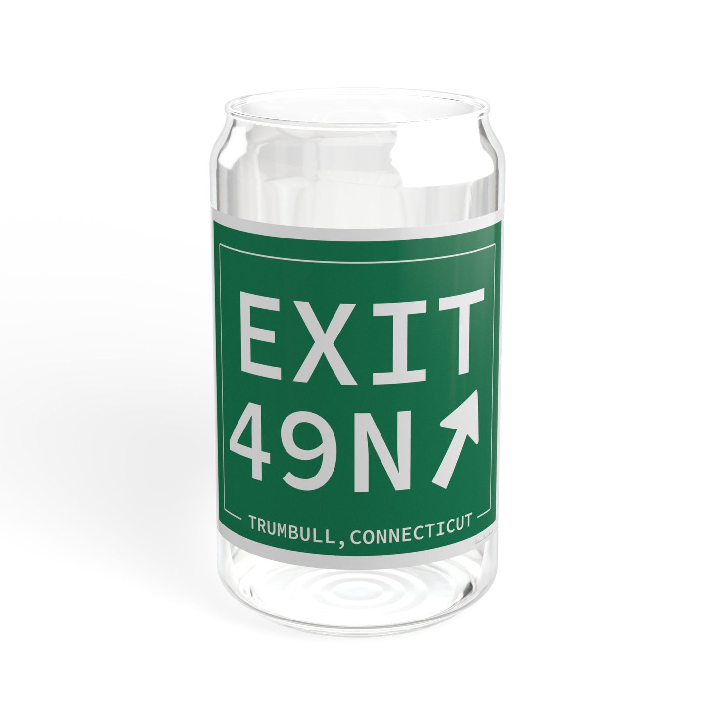Vintage Exit 49N Merritt Parkway Sign Sipper Glass, 16oz