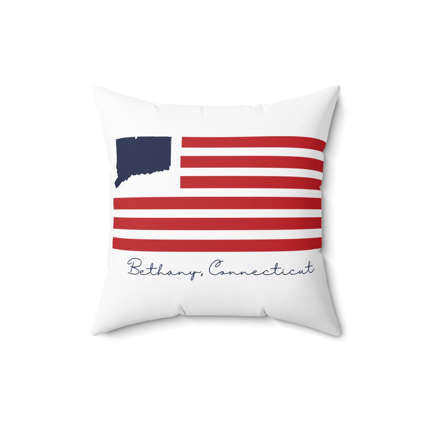 Bethany Connecticut Flag Spun Polyester Square Pillow