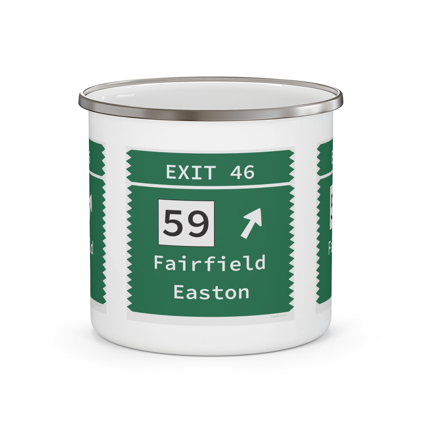 Vintage Merritt Parkway Exit 46 Sign Enamel Camping Mug