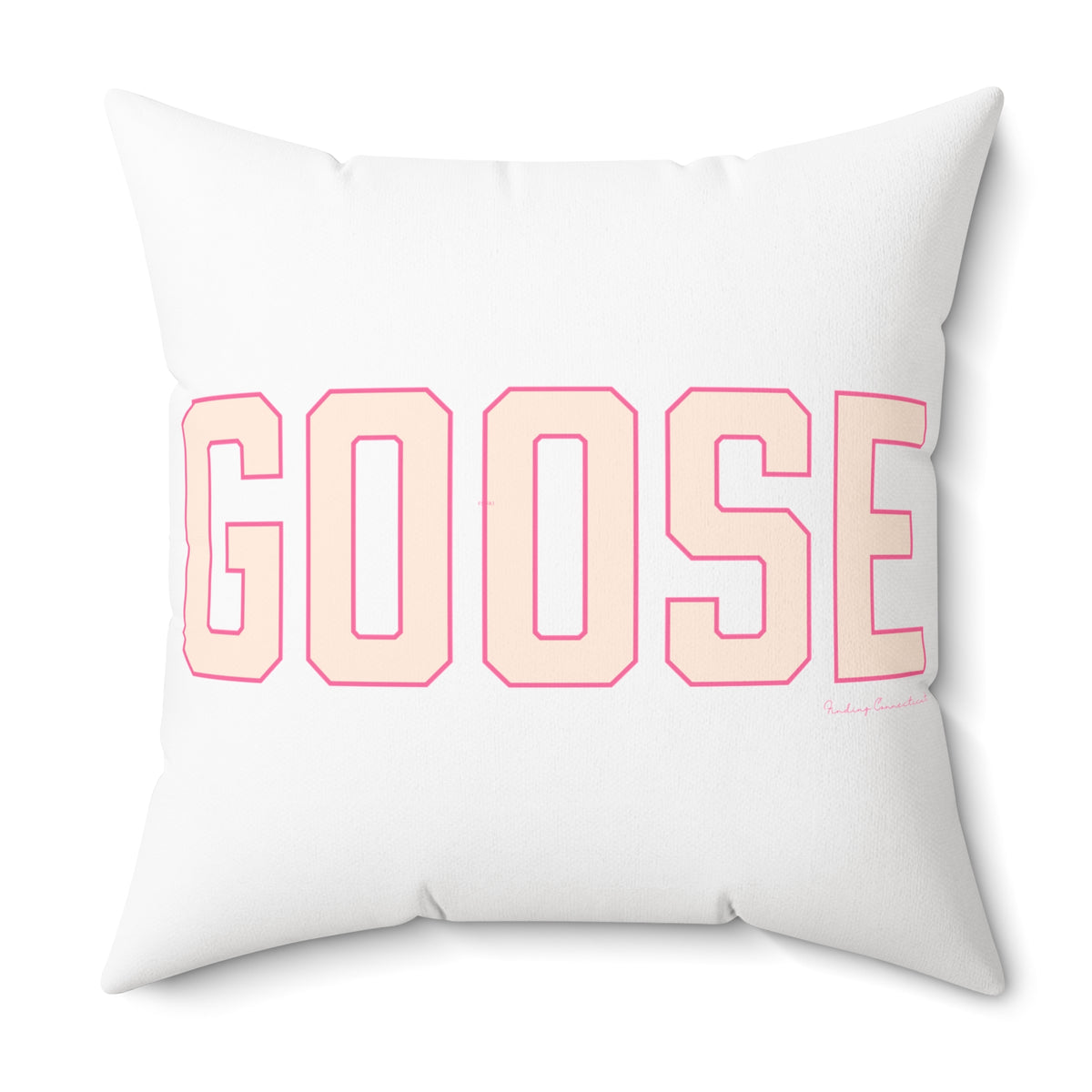 Goose Zip Code Peach & Pink Spun Polyester Square Pillow