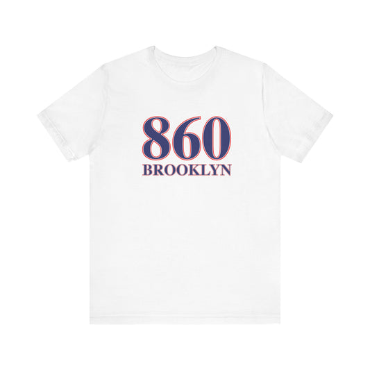 860 Brooklyn Red White & Blue Unisex Jersey Short Sleeve T-Shirt