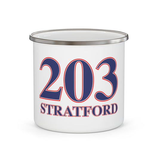 203 Stratford Red White & Blue Enamel Camping Mug