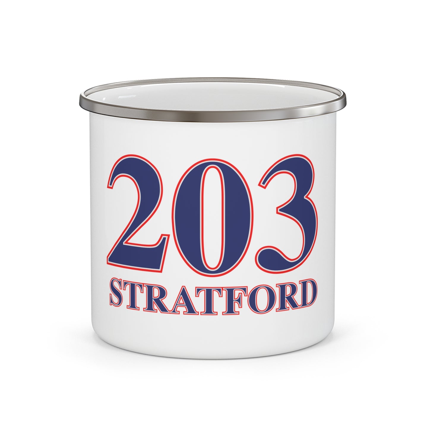 203 Stratford Red White & Blue Enamel Camping Mug