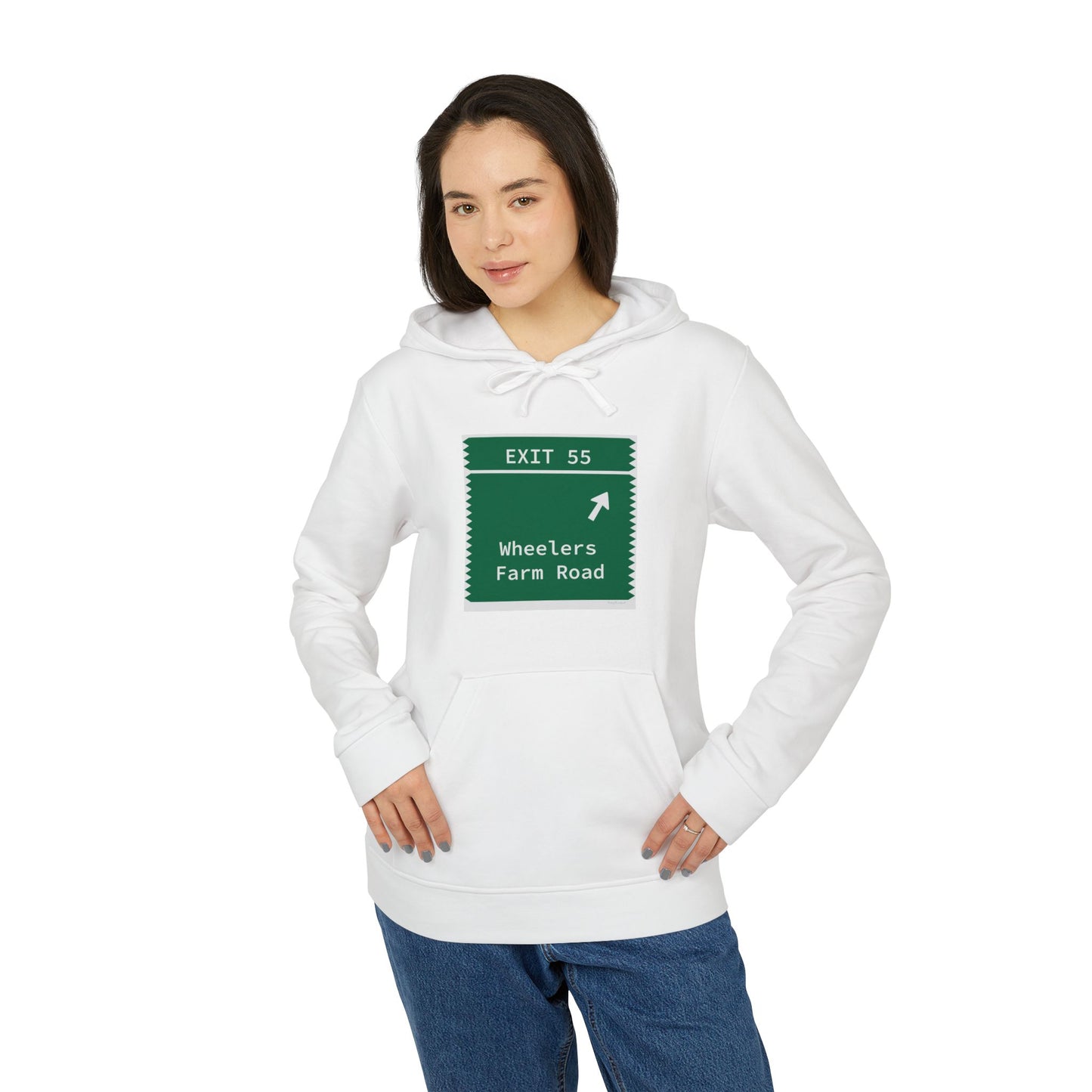 Vintage Exit 55 Sign Unisex Fleece Hoodie