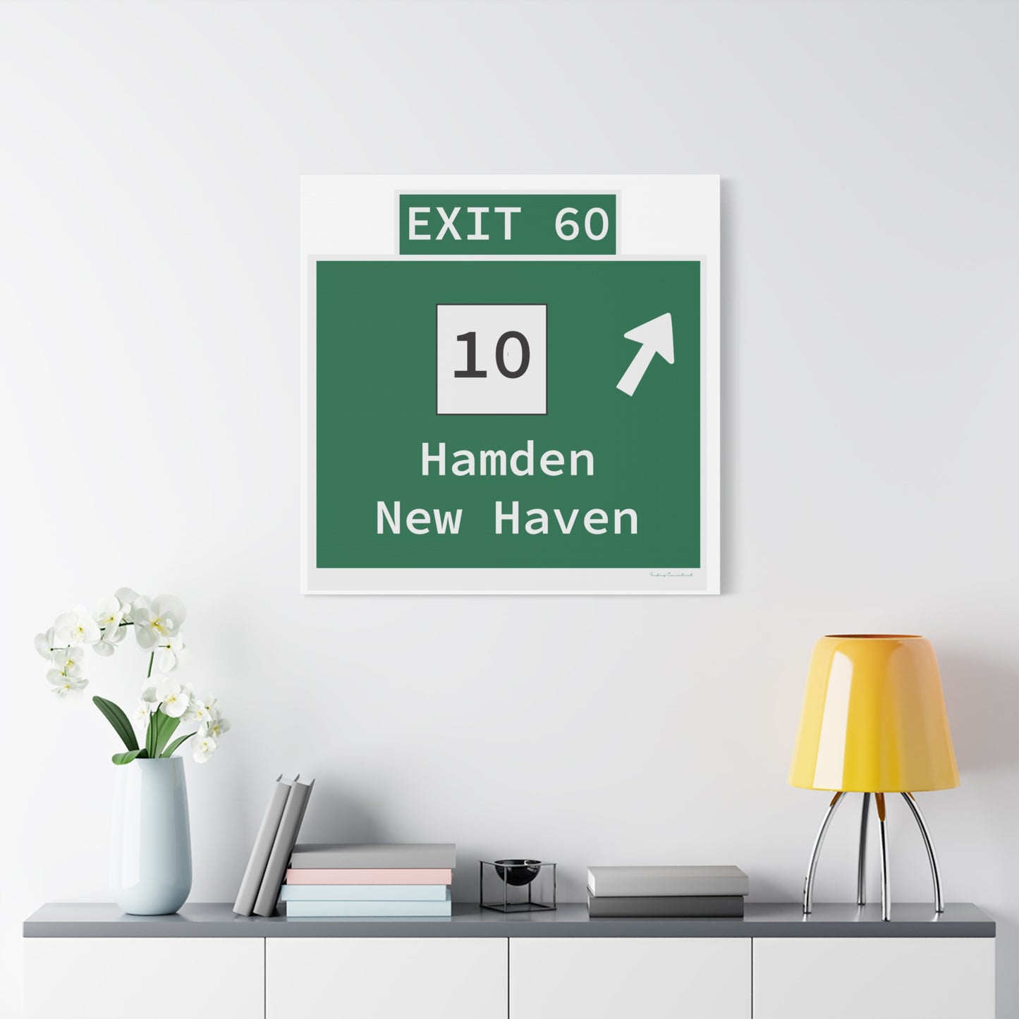 Vintage WCP Exit 60 Sign Matte Canvas, Stretched, 1.25"