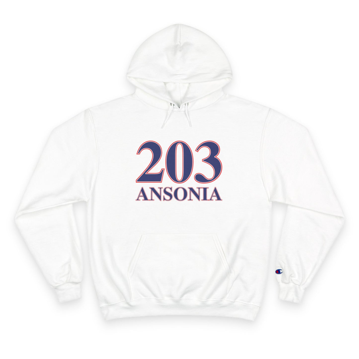 203 Ansonia Red White & Blue Champion Hoodie