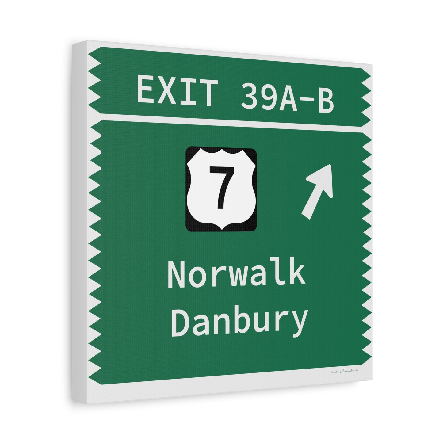 Vintage Merritt Parkway Exit 39 A-B SignMatte Canvas, Stretched, 1.25"