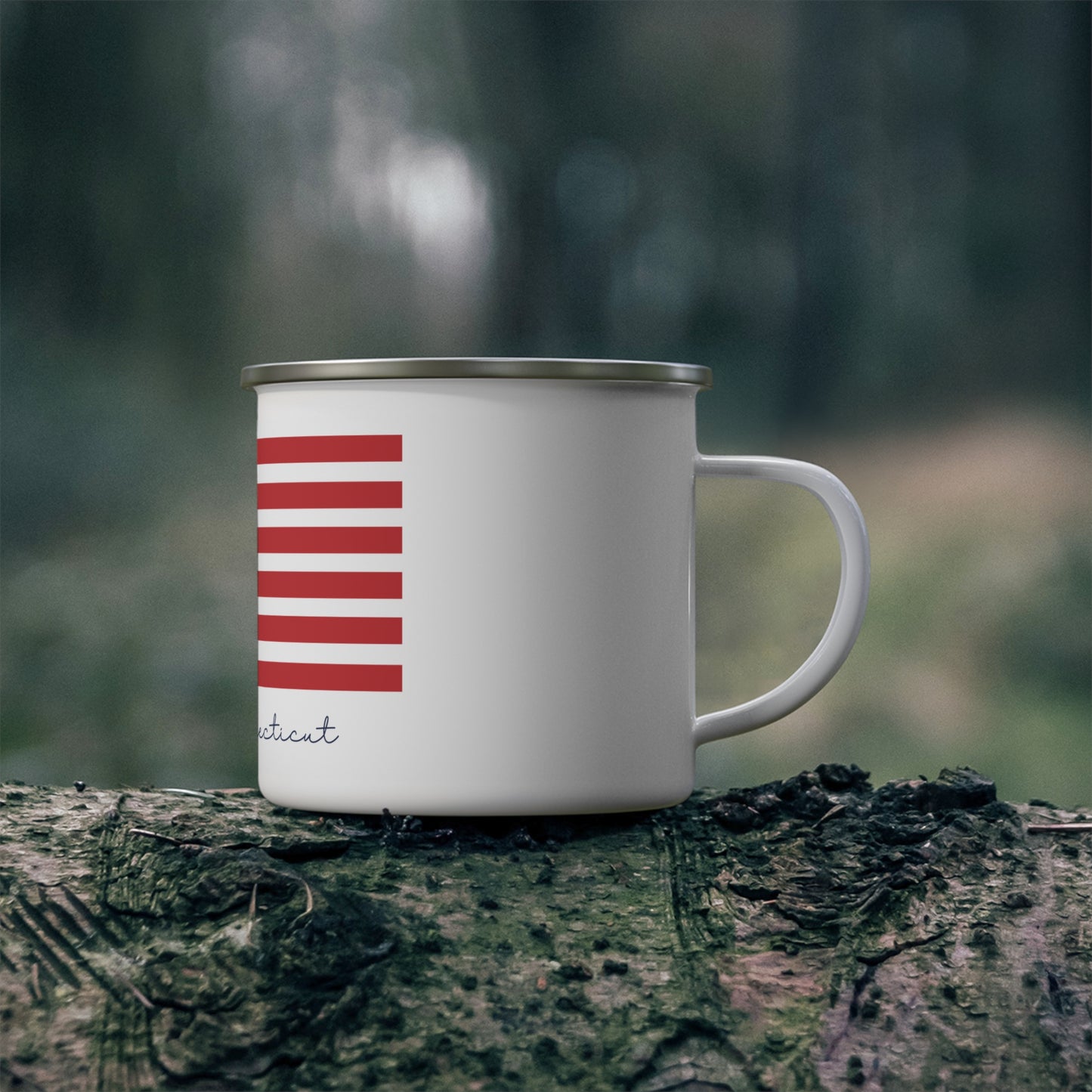 Shelton Connecticut Flag Enamel Camping Mug