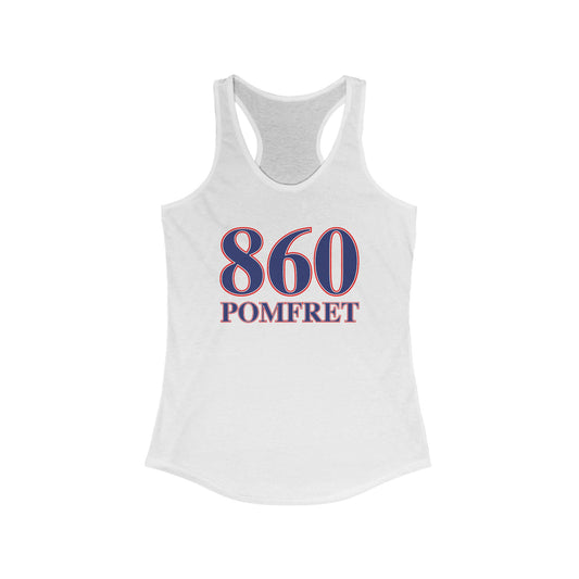 860 Pomfret Red White & Blue Women's Ideal Racerback Tank Top