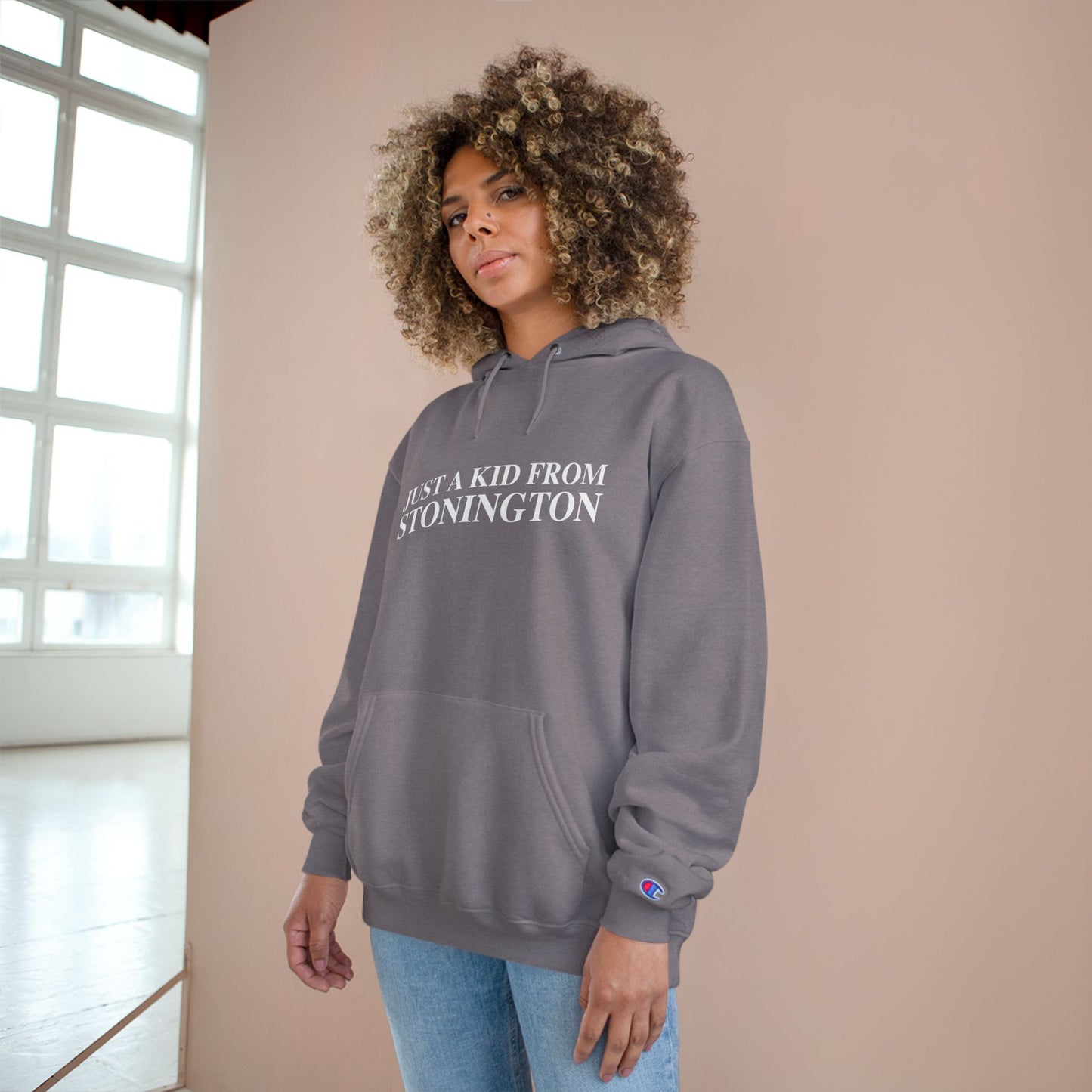 Just a kid from Stonington Champion Hoodie