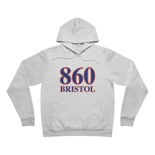 860 Bristol Red White & Blue Unisex Sponge Fleece Pullover Hoodie