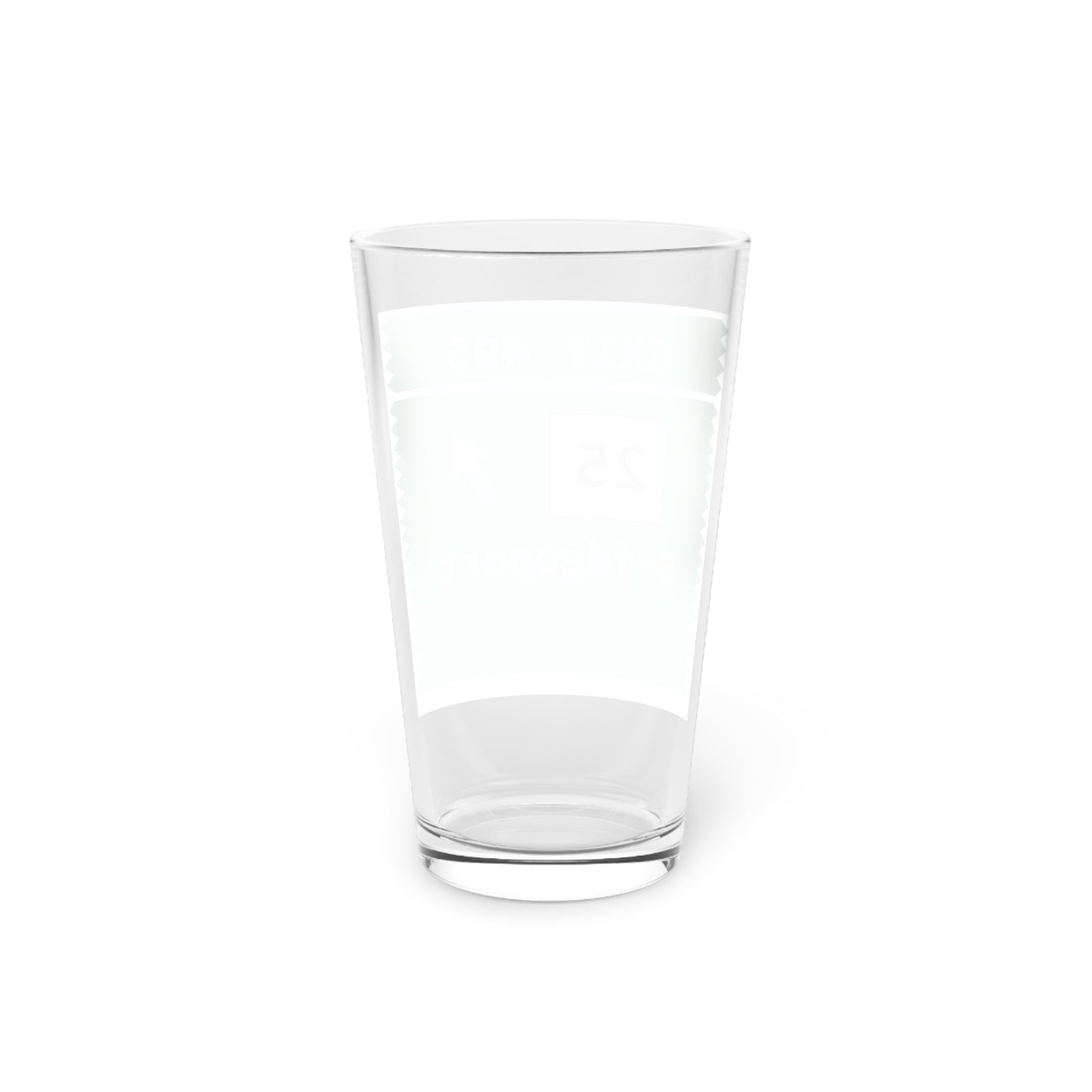 Vintage Merritt Parkway Exit 49S Sign Pint Glass, 16oz