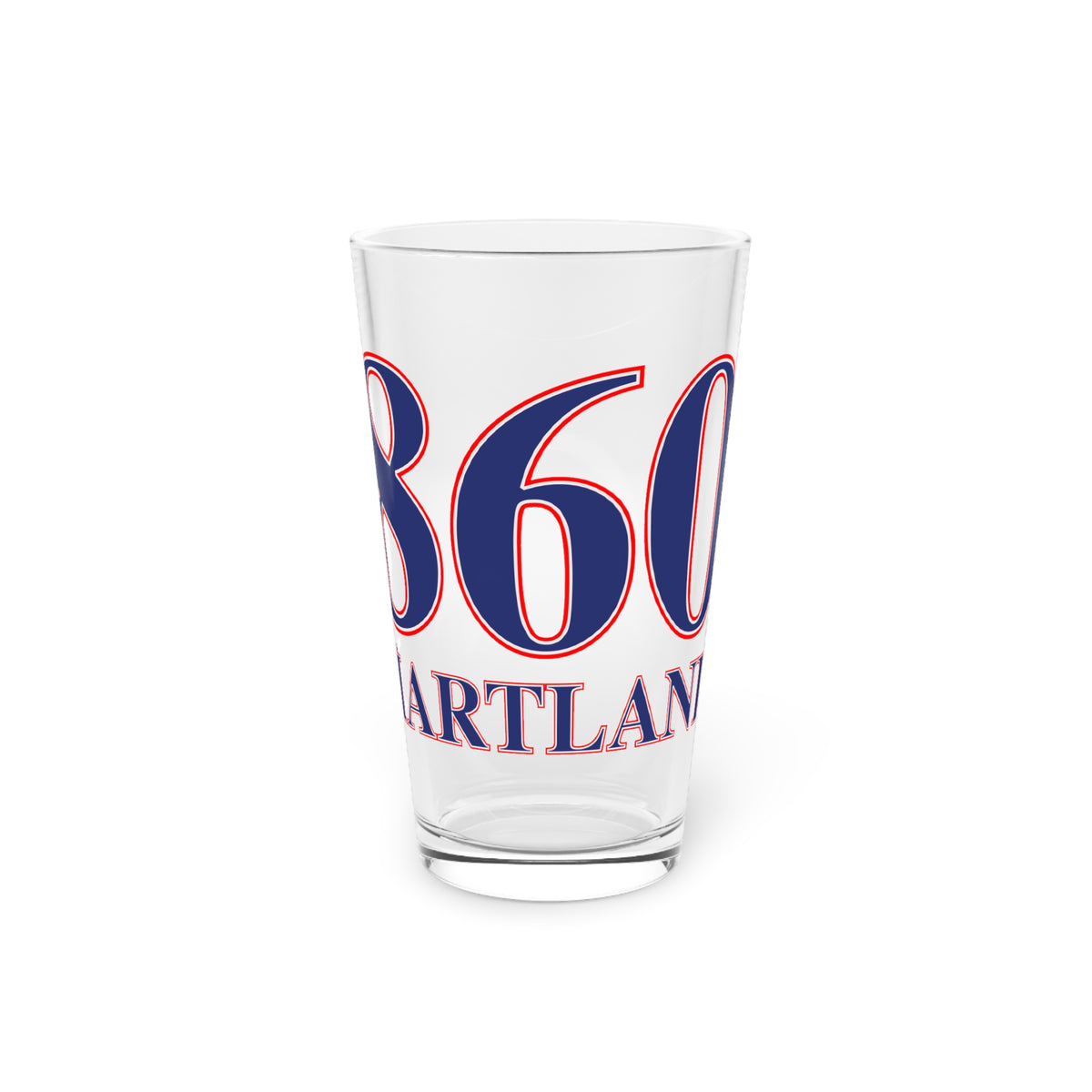 860 Hartland Red, White & Blue Pint Glass, 16oz
