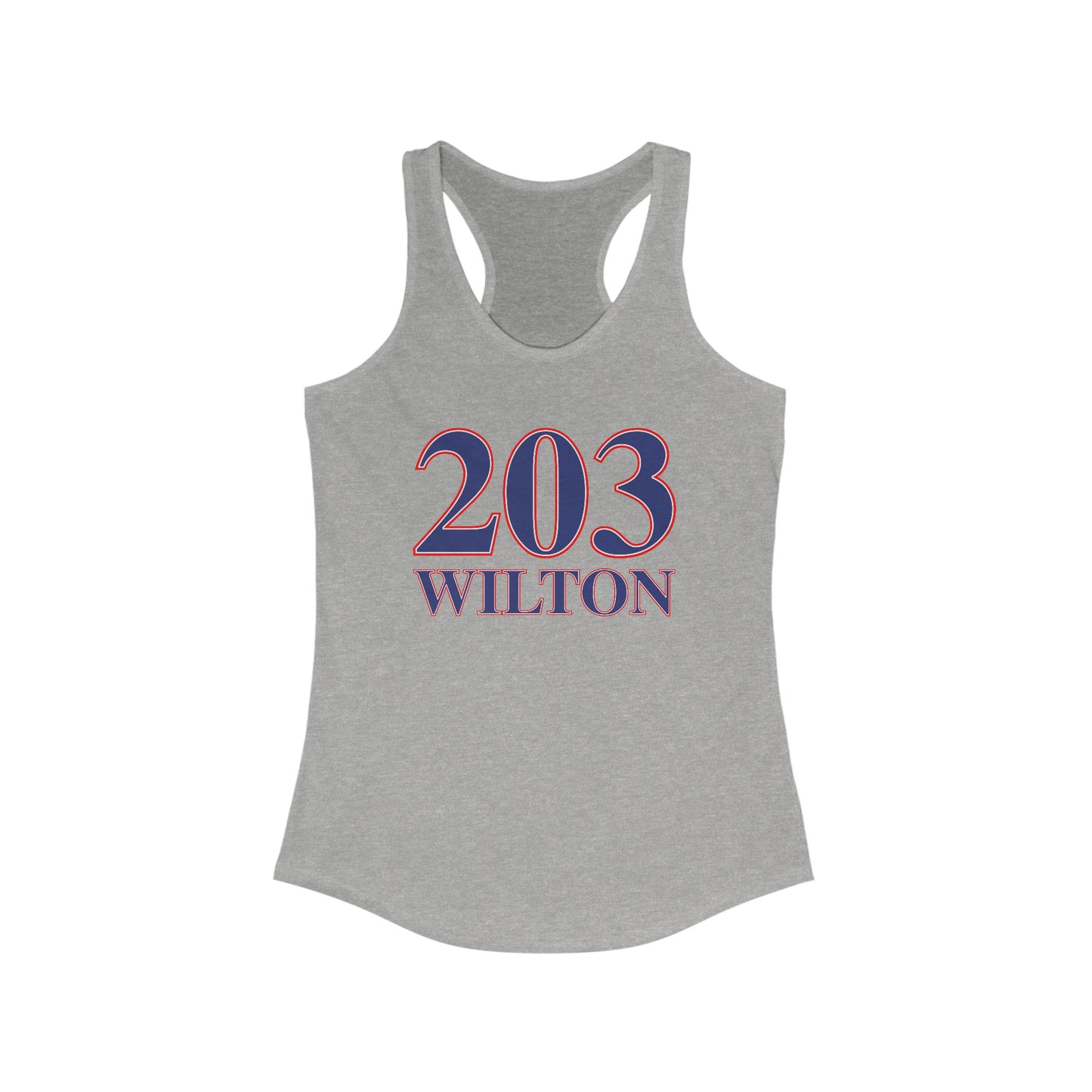 203 Wilton Red White & Blue Women's Ideal Racerback Tank Top