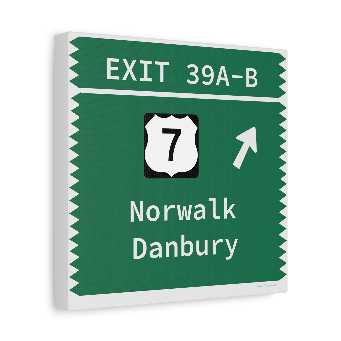 Vintage Merritt Parkway Exit 39 A-B SignMatte Canvas, Stretched, 1.25"