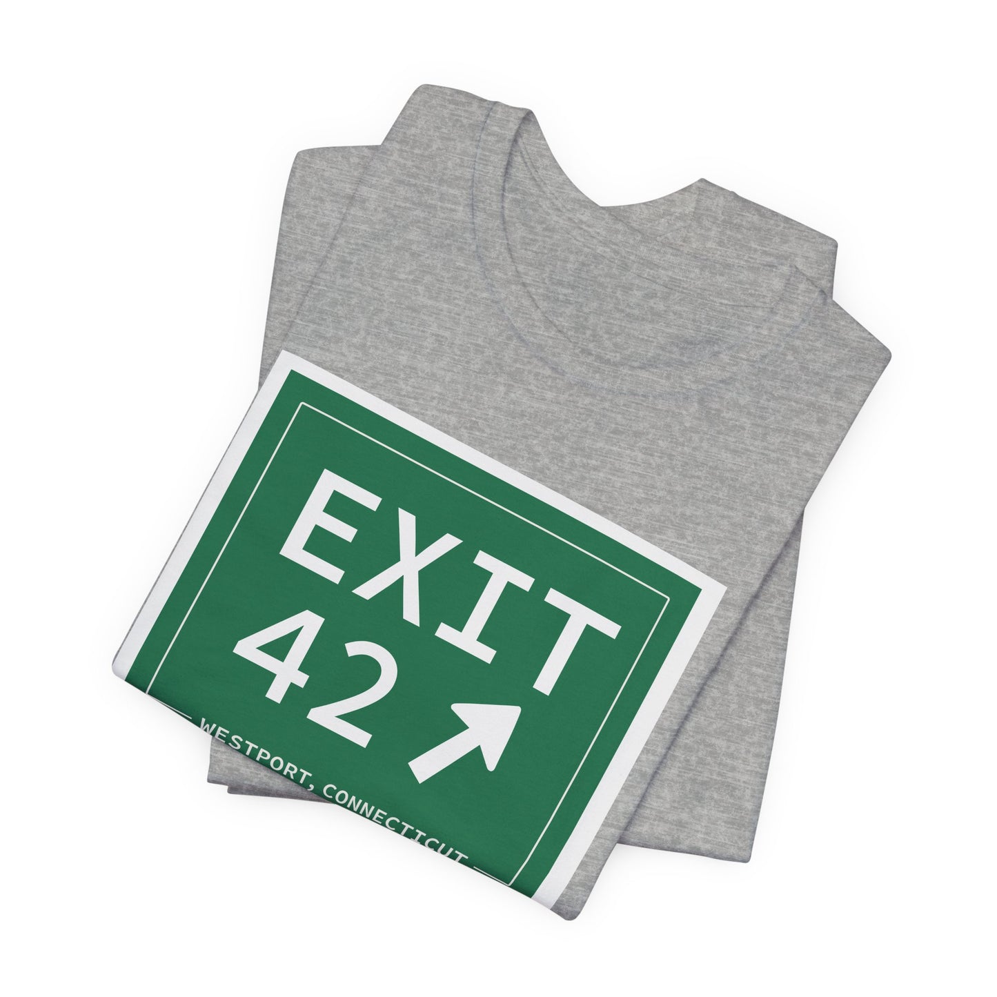Vintage Exit 42 Merritt Parkway Sign Unisex Jersey Short Sleeve T-Shirt