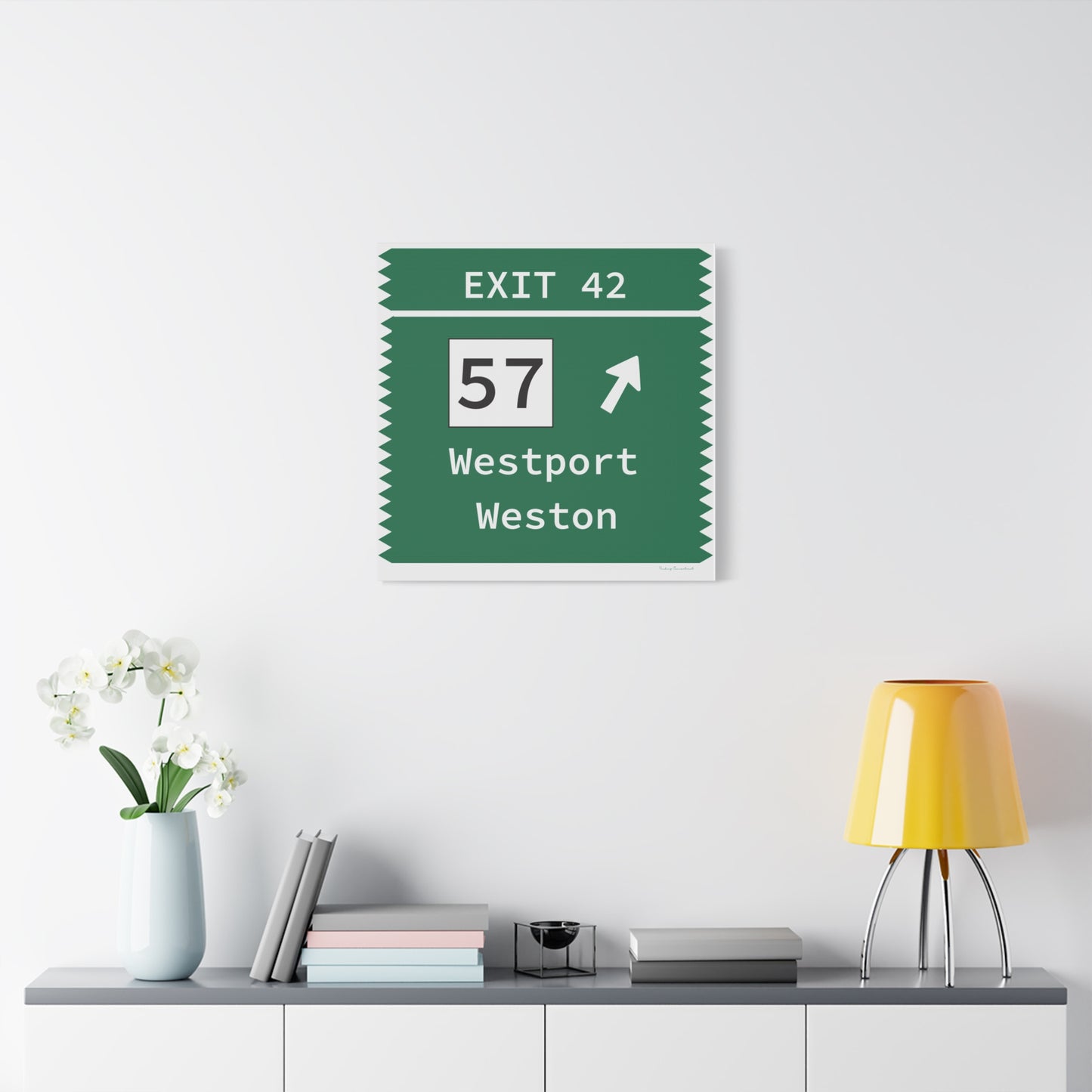 Vintage Merritt Parkway Exit 42 Sign Matte Canvas, Stretched, 1.25"