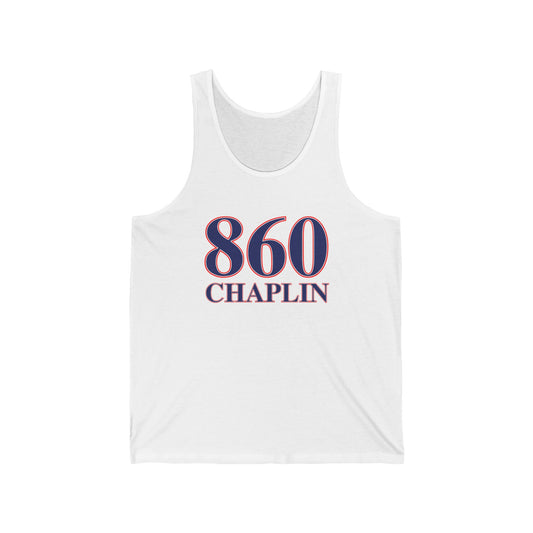 860 Chaplin Red White & Blue Unisex Jersey Tank Top