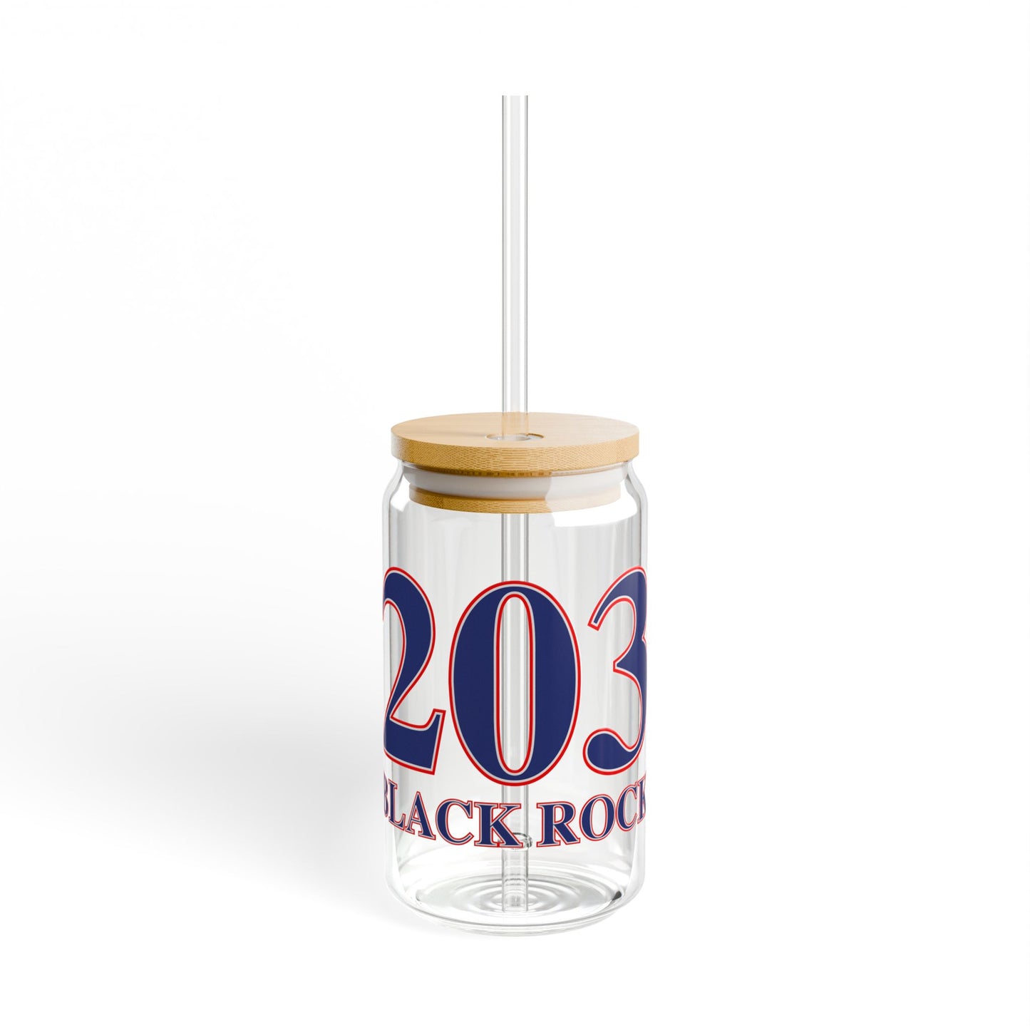 203 Black Rock Red White & Blue Sipper Glass, 16oz
