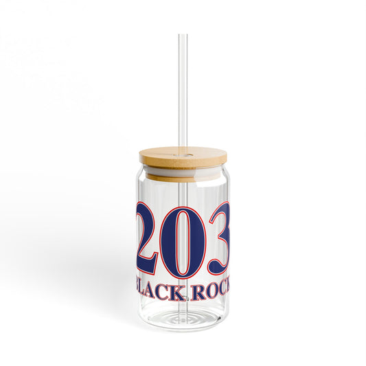 203 Black Rock Red White & Blue Sipper Glass, 16oz