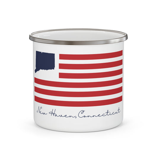 New Haven Connecticut Flag Enamel Camping Mug