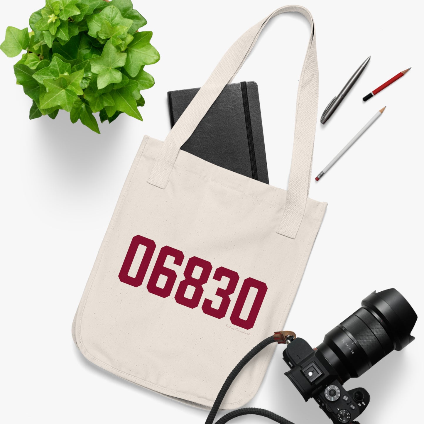 06830 - Greenwich Connecticut Zip Code Organic Canvas Tote Bag