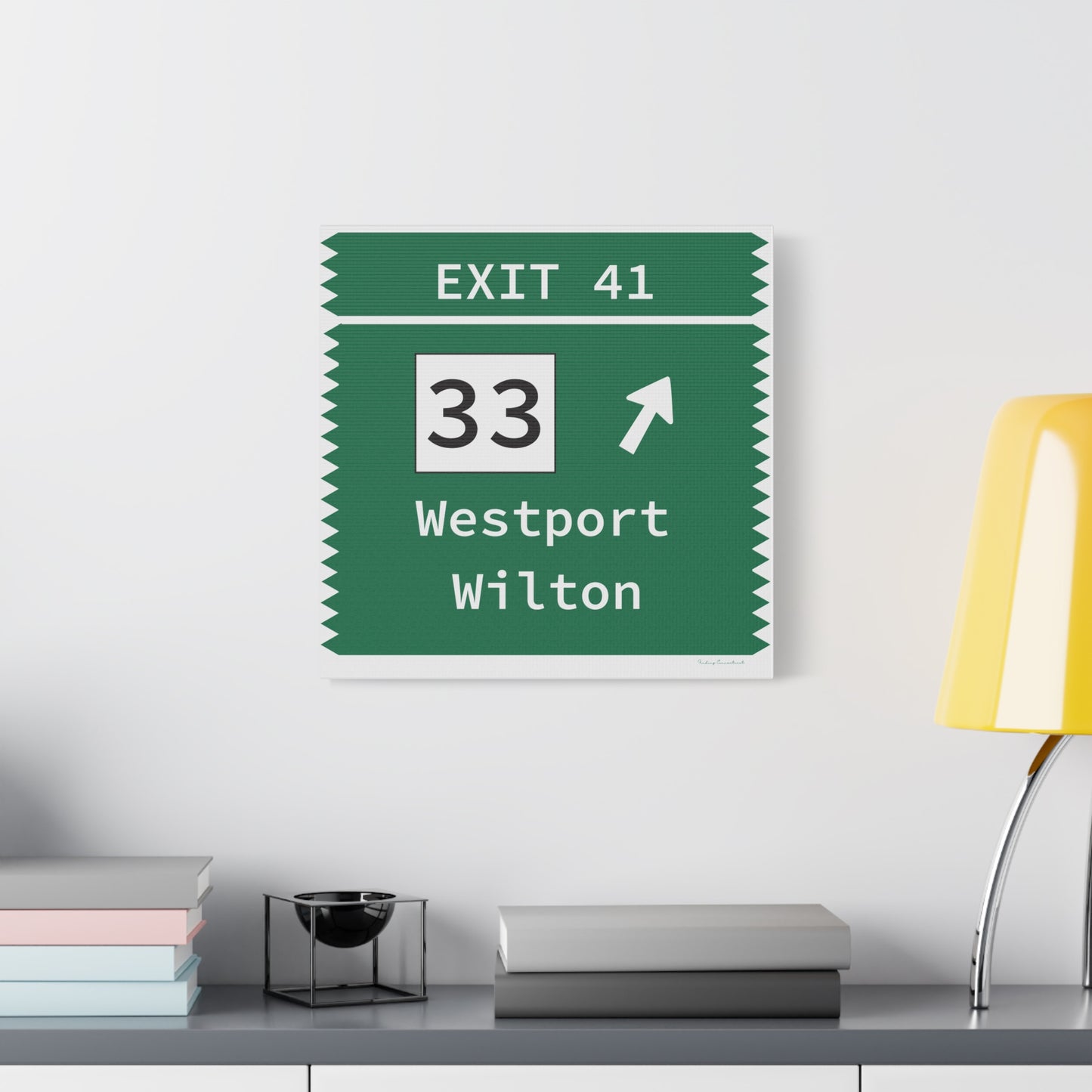 Vintage Merritt Parkway Exit 41 Sign Matte Canvas, Stretched, 1.25"