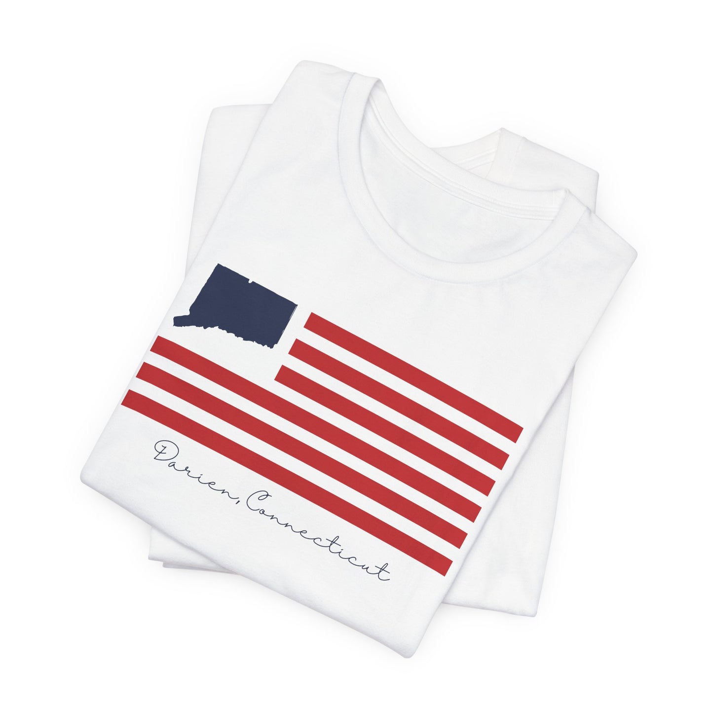 Darien Connecticut Flag Unisex Jersey Short Sleeve T-Shirt