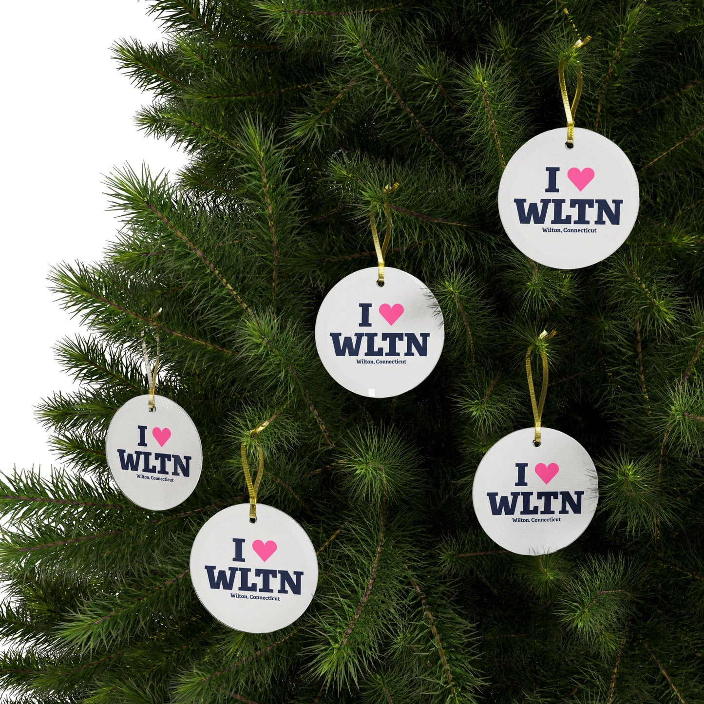 I Heart WLTN Glass Ornaments