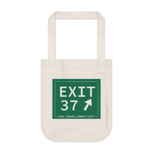 Vintage Exit 37 Merritt Parkway Sign Organic Canvas Tote Bag