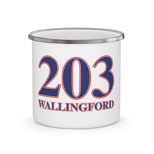 203 Wallingford Red White & Blue Enamel Camping Mug