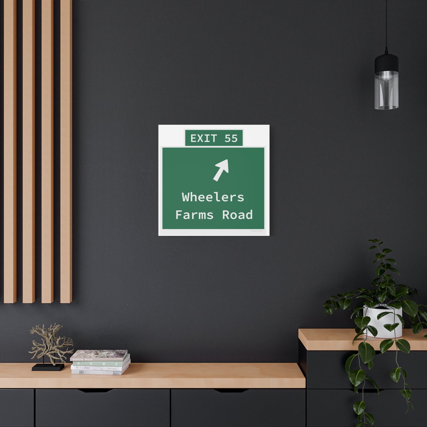 Vintage WCP Exit 55 Sign Matte Canvas, Stretched, 1.25"