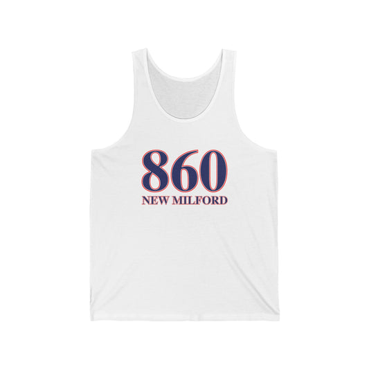 860 New Milford Red White & Blue Unisex Jersey Tank Top
