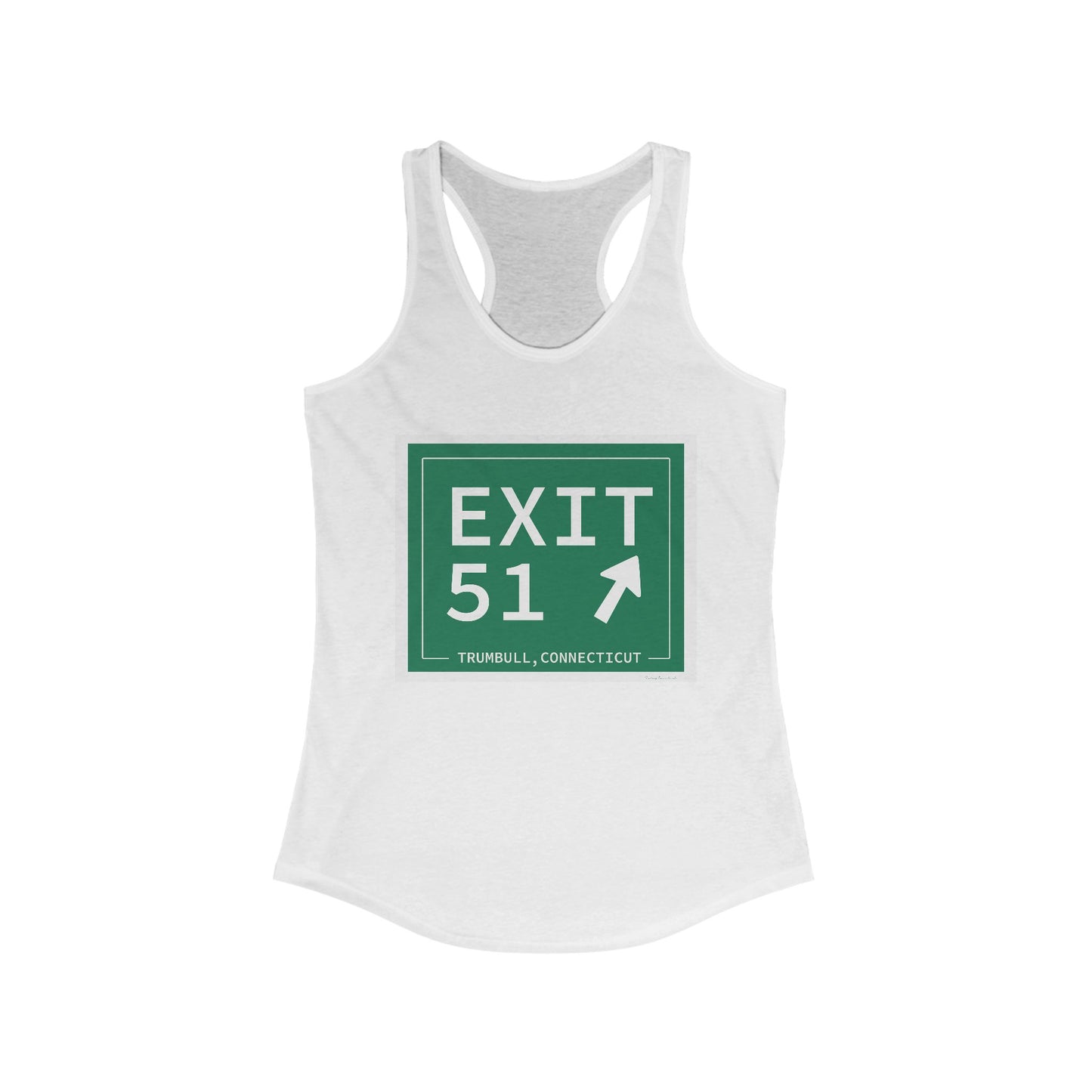 Vintage Exit 51 Merritt Parkway Sign Women's Ideal Racerback Tank Top