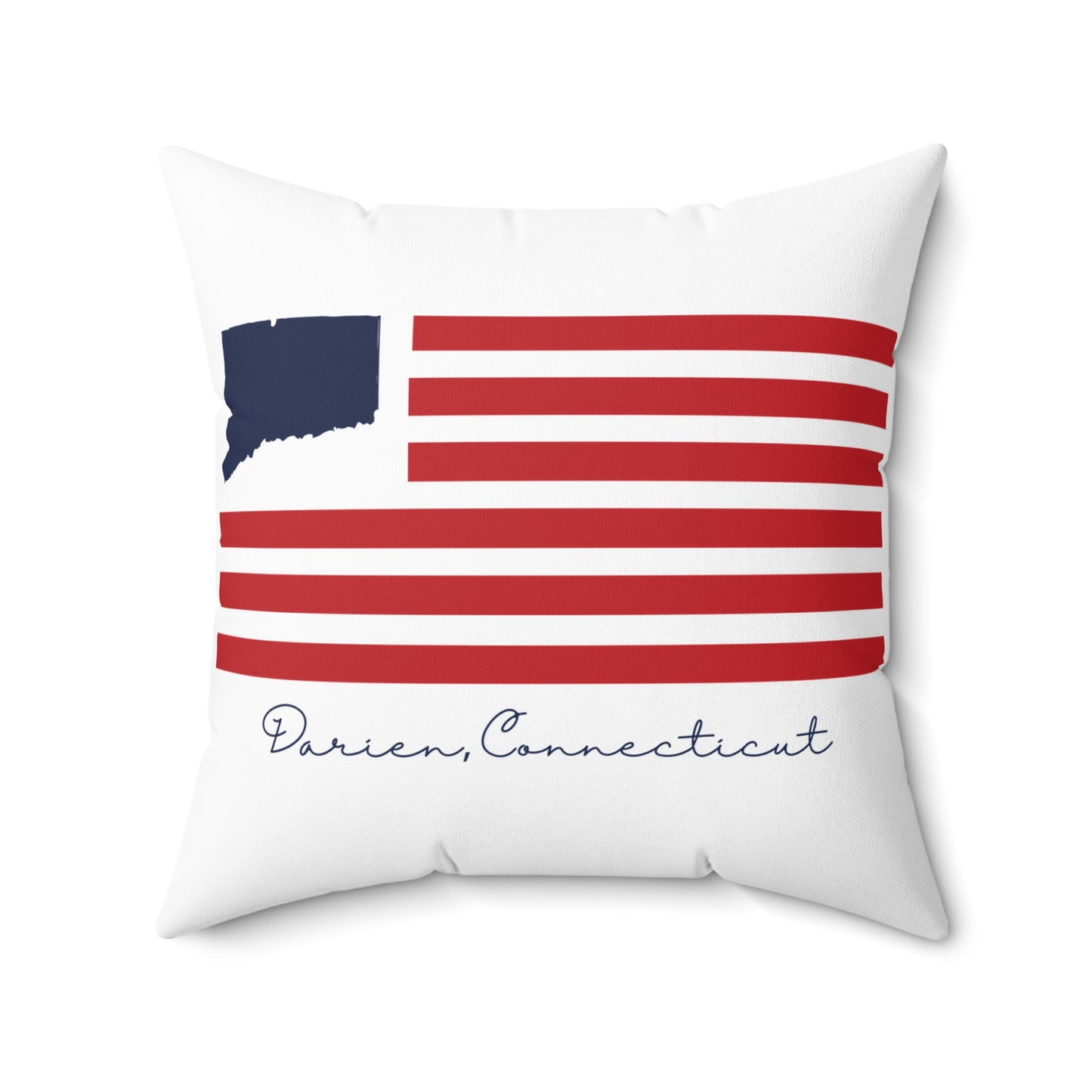 Darien Connecticut Flag Spun Polyester Square Pillow