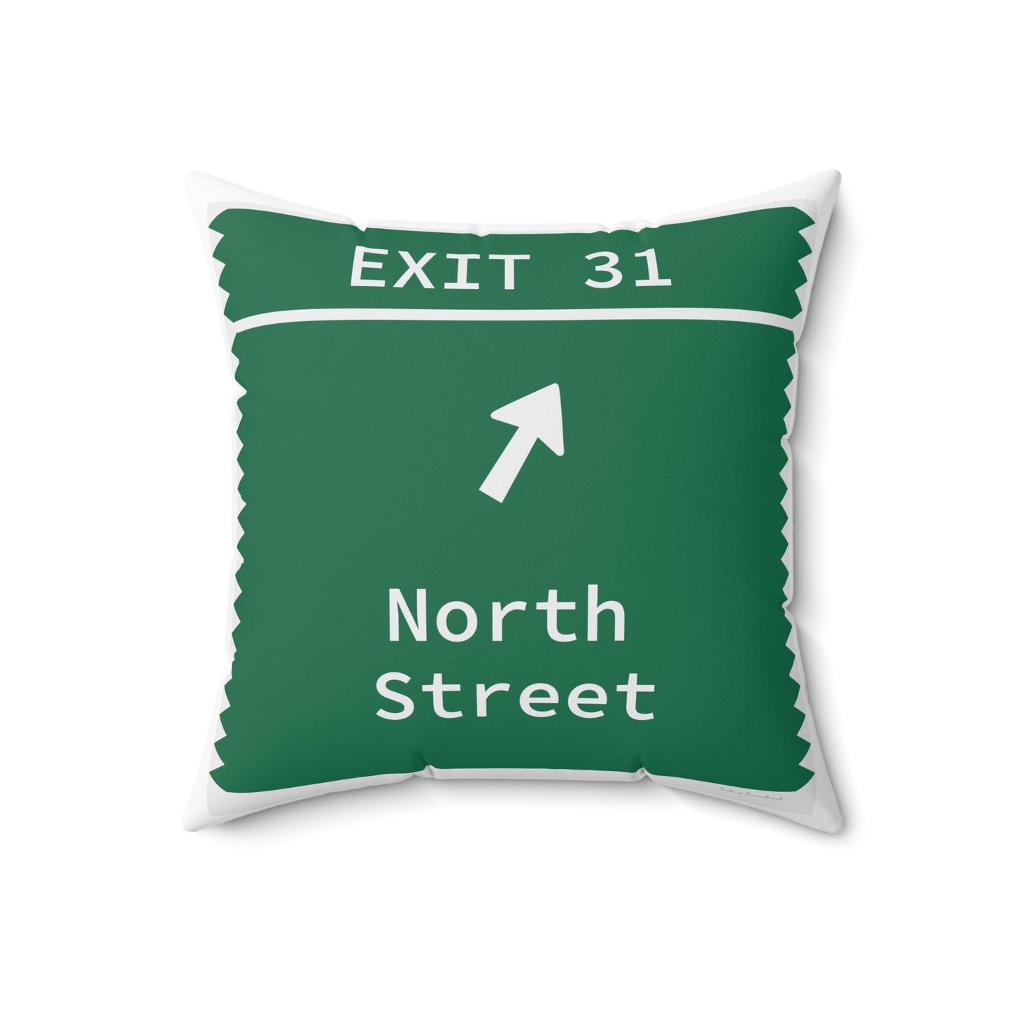 Vintage Merritt Parkway Exit 31 Sign Spun Polyester Square Pillow