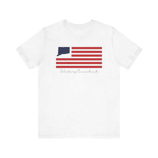 Salisbury Connecticut Flag Unisex Jersey Short Sleeve T-Shirt