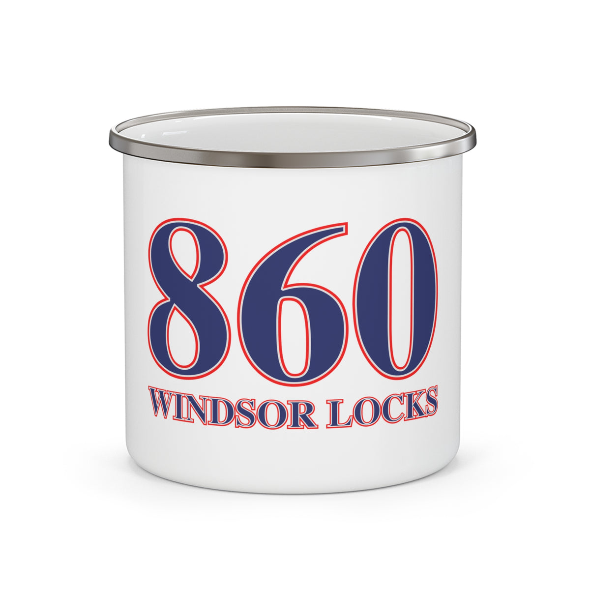Windsor Locks Red, White & Blue Enamel Camping Mug