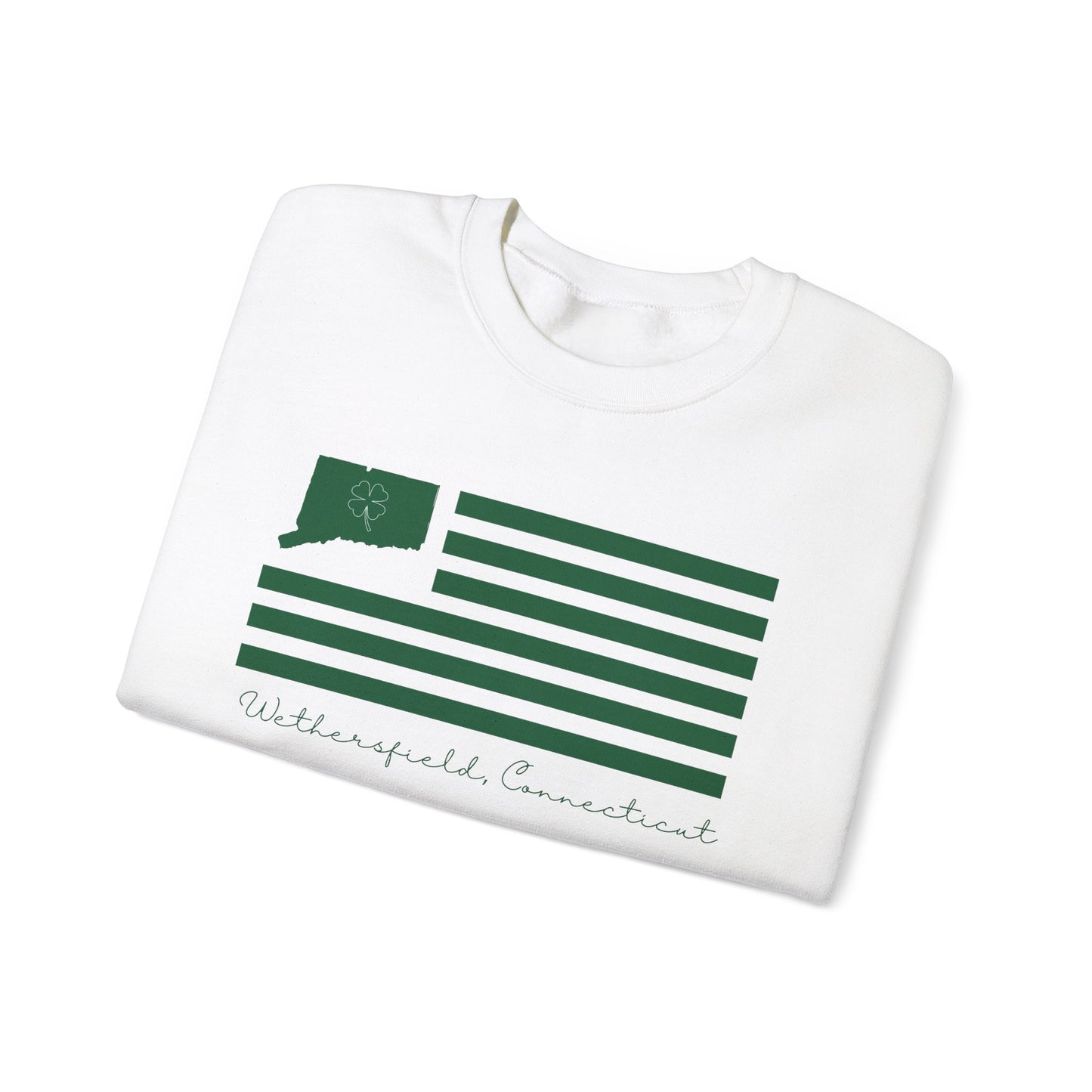 Wethersfield Connecticut St Patrick’s Day Flag Unisex Heavy Blend™ Crewneck Sweatshirt