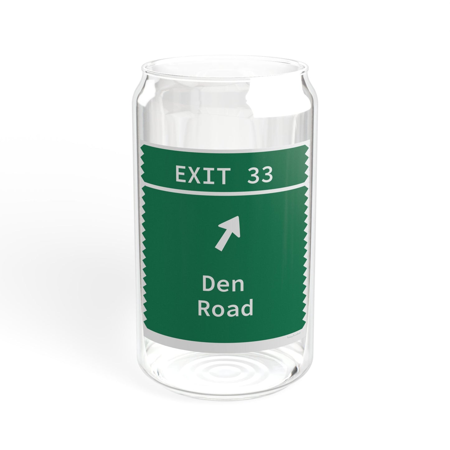 Vintage Merritt Parkway Exit 33 Sign Sipper Glass, 16oz