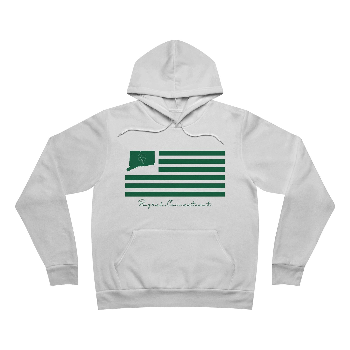 Bozrah Connecticut St. Patrick’s Day Flag Unisex Sponge Fleece Pullover Hoodie